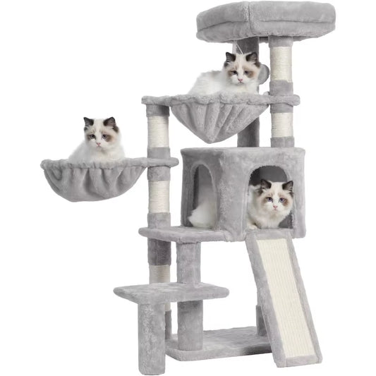 Cat Tree, Cat Tower with Condo, 2 Baskets, Large Platform, Scratch Board, Cat Scratching Posts for Indoor Cats